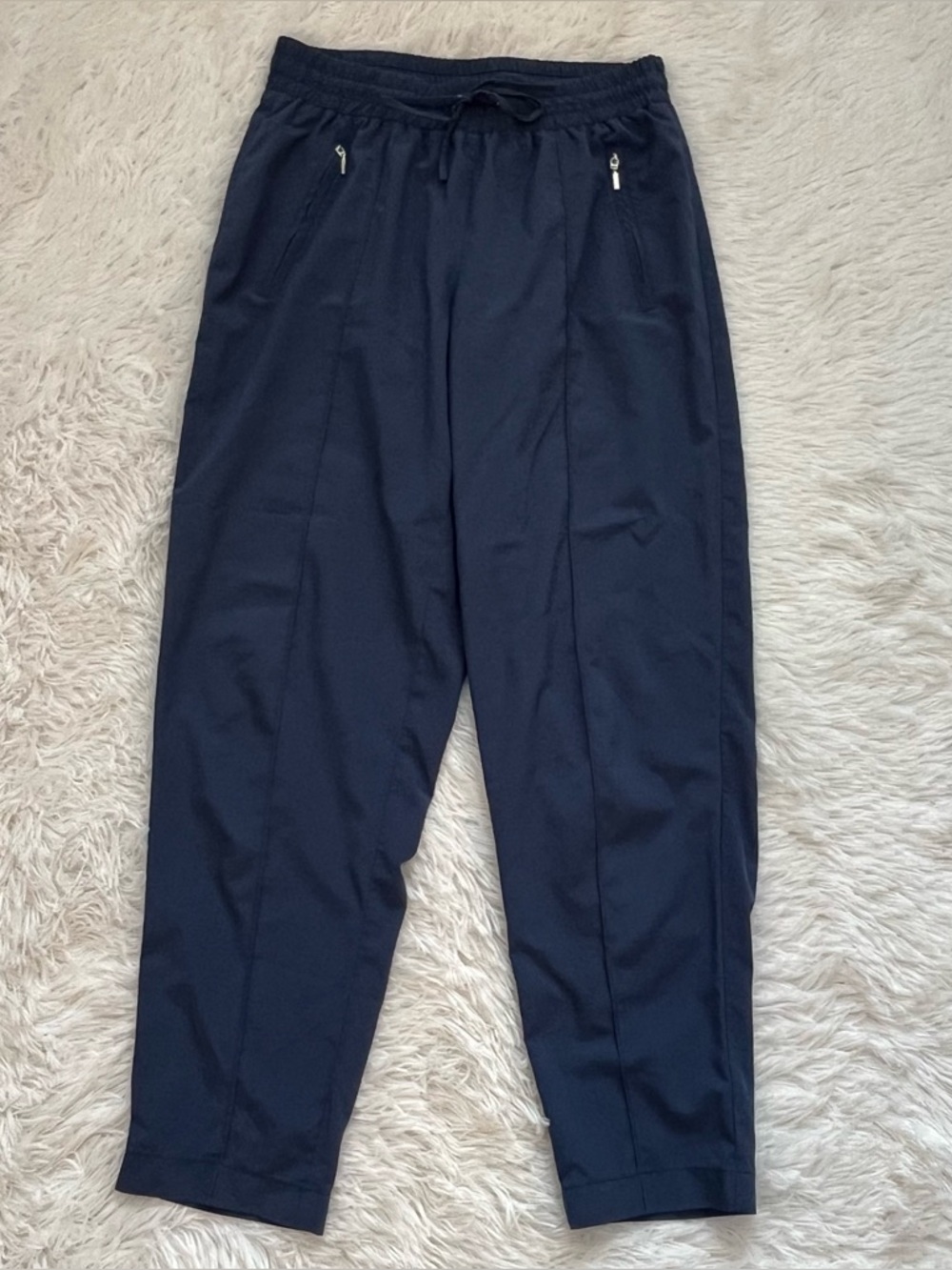 Soho Apparel Ltd. Navy blue athleisure casual drawstring waist joggers